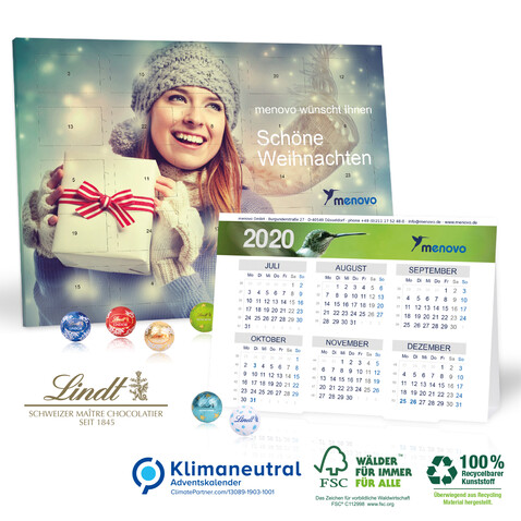 &quot;2 in 1&quot; Adventskalender mit Jahresplaner, Klimaneutral, FSC®-zertifiziert bedrucken, Art.-Nr. 95391