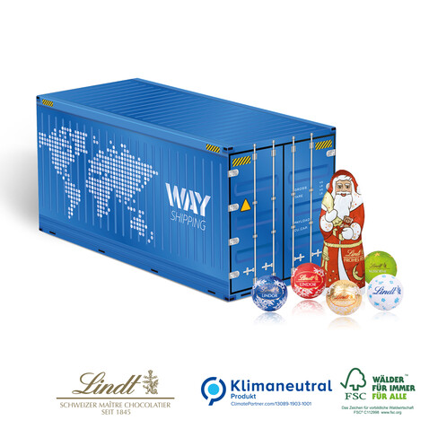 Präsent &quot;Weihnachts-Container&quot;, Klimaneutral, FSC®-zertifiziert bedrucken, Art.-Nr. 95439