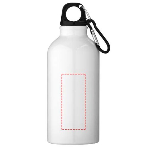 Oregon 400 ml Aluminium Trinkflasche mit Karabinerhaken, weiss bedrucken, Art.-Nr. 10000208