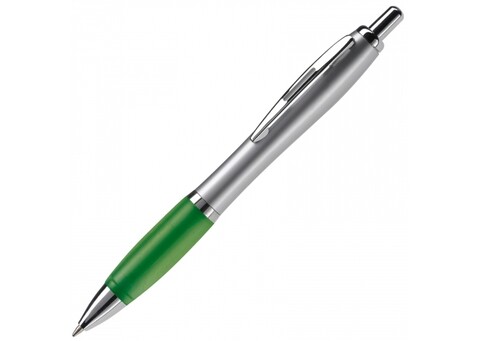 Kugelschreiber Hawaï Silver - Silber / Grün bedrucken, Art.-Nr. LT80422-N0531