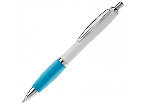 Kugelschreiber Hawaï weiß - Weiss / Hellblau bedrucken, Art.-Nr. LT80432-N0112