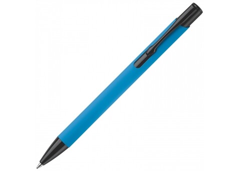 Kugelschreiber Alicante Soft-Touch - Hellblau / Schwarz bedrucken, Art.-Nr. LT80537-N1202