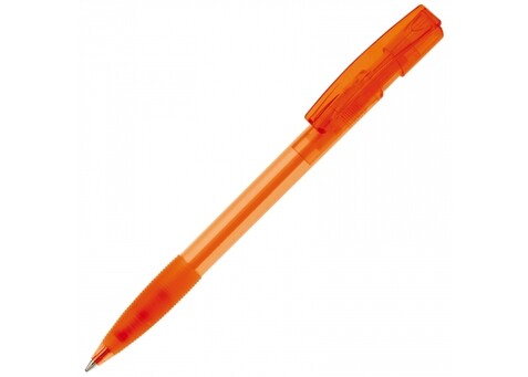 Kugelschreiber Nash Transparent mit Gummigriff - Transparent Orange bedrucken, Art.-Nr. LT80802-N0426