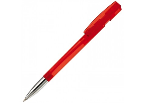 Kugelschreiber Nash Transparent mit Metallspitze - Transparent Rot bedrucken, Art.-Nr. LT80805-N0421