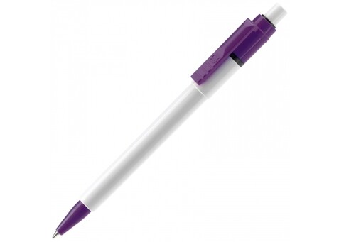 Kugelschreiber Baron Colour Hardcolour - Weiss / Purple bedrucken, Art.-Nr. LT80900-N0172