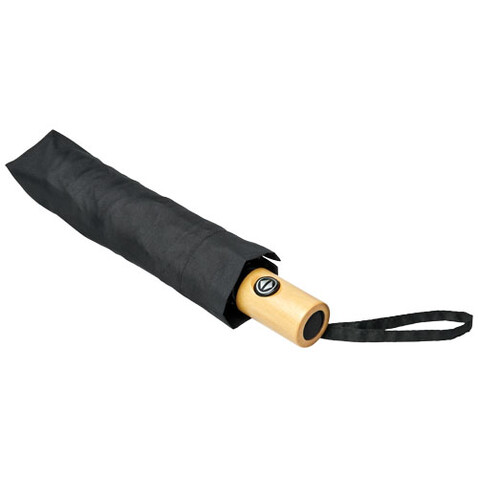 Bo 21&quot; Vollautomatik Kompaktregenschirm aus recyceltem PET-Kunststoff, schwarz bedrucken, Art.-Nr. 10914301