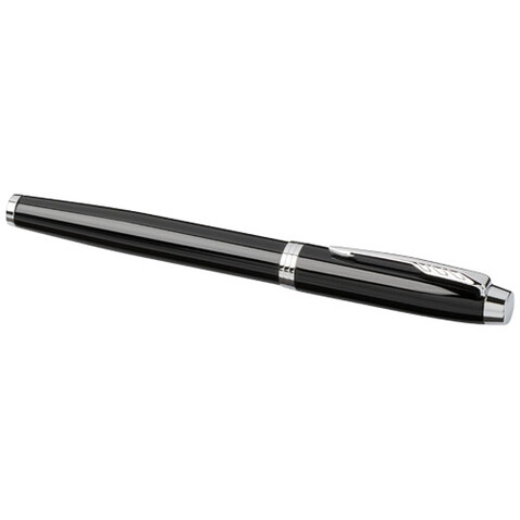 Parker IM Tintenroller (schwarze Mine), schwarz, chrom bedrucken, Art.-Nr. 10702300