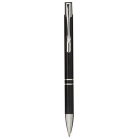 Moneta Druckkugelschreiber aus Aluminium (schwarze Mine), schwarz bedrucken, Art.-Nr. 10744000