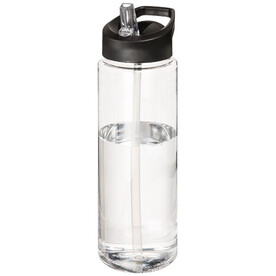 H2O Active® Vibe 850 ml Sportflasche mit Ausgussdeckel, transparent, schwarz bedrucken, Art.-Nr. 21009600