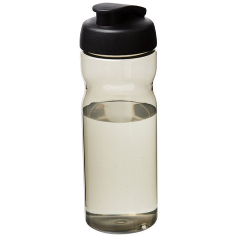 H2O Active® Eco Base 650 ml Sportflasche mit Klappdeckel, charcoal, schwarz bedrucken, Art.-Nr. 21009700