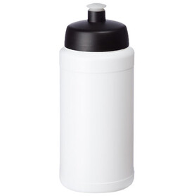 Baseline® Plus 500 ml Flasche mit Sportdeckel, weiss, schwarz bedrucken, Art.-Nr. 21068800