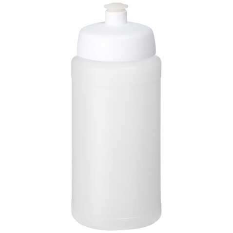 Baseline® Plus 500 ml Flasche mit Sportdeckel, transparent, weiss bedrucken, Art.-Nr. 21068816 Baseline® Plus 500 ml Flasche mit Sportdeckel, transparent, weiss bedrucken, Art.-Nr. 21068816