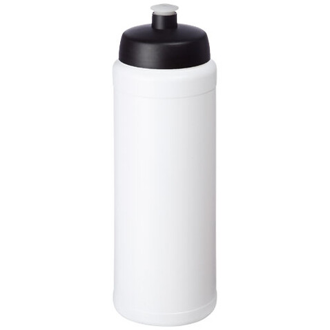 Baseline® Plus grip 750 ml Sportflasche mit Sportdeckel, weiss, schwarz bedrucken, Art.-Nr. 21068900