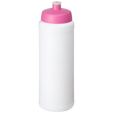 Baseline® Plus grip 750 ml Sportflasche mit Sportdeckel, weiss, rosa bedrucken, Art.-Nr. 21068908