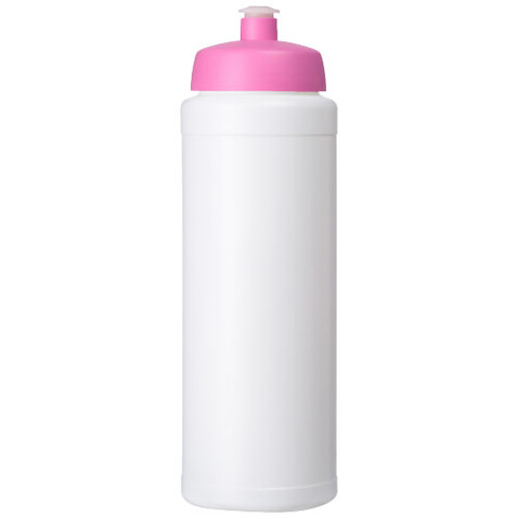 Baseline® Plus grip 750 ml Sportflasche mit Sportdeckel, weiss, rosa bedrucken, Art.-Nr. 21068908