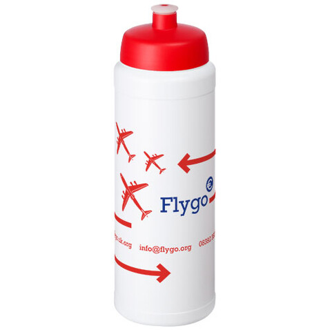 Baseline® Plus 750 ml Flasche mit Sportdeckel, weiss, rot bedrucken, Art.-Nr. 21069003