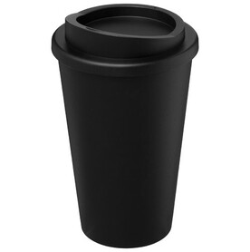 Americano® recycelter isolierter 350 ml Becher, schwarz bedrucken, Art.-Nr. 21069100