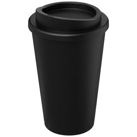 Americano® recycelter isolierter 350 ml Becher, schwarz bedrucken, Art.-Nr. 21069100