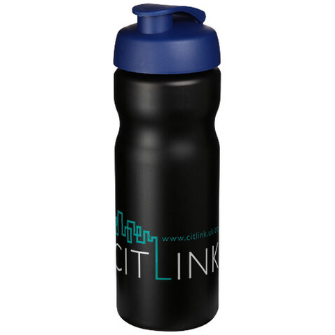 Baseline® Plus 650 ml Sportflasche mit Klappdeckel, schwarz, blau bedrucken, Art.-Nr. 21068513 Baseline® Plus 650 ml Sportflasche mit Klappdeckel, schwarz, blau bedrucken, Art.-Nr. 21068513