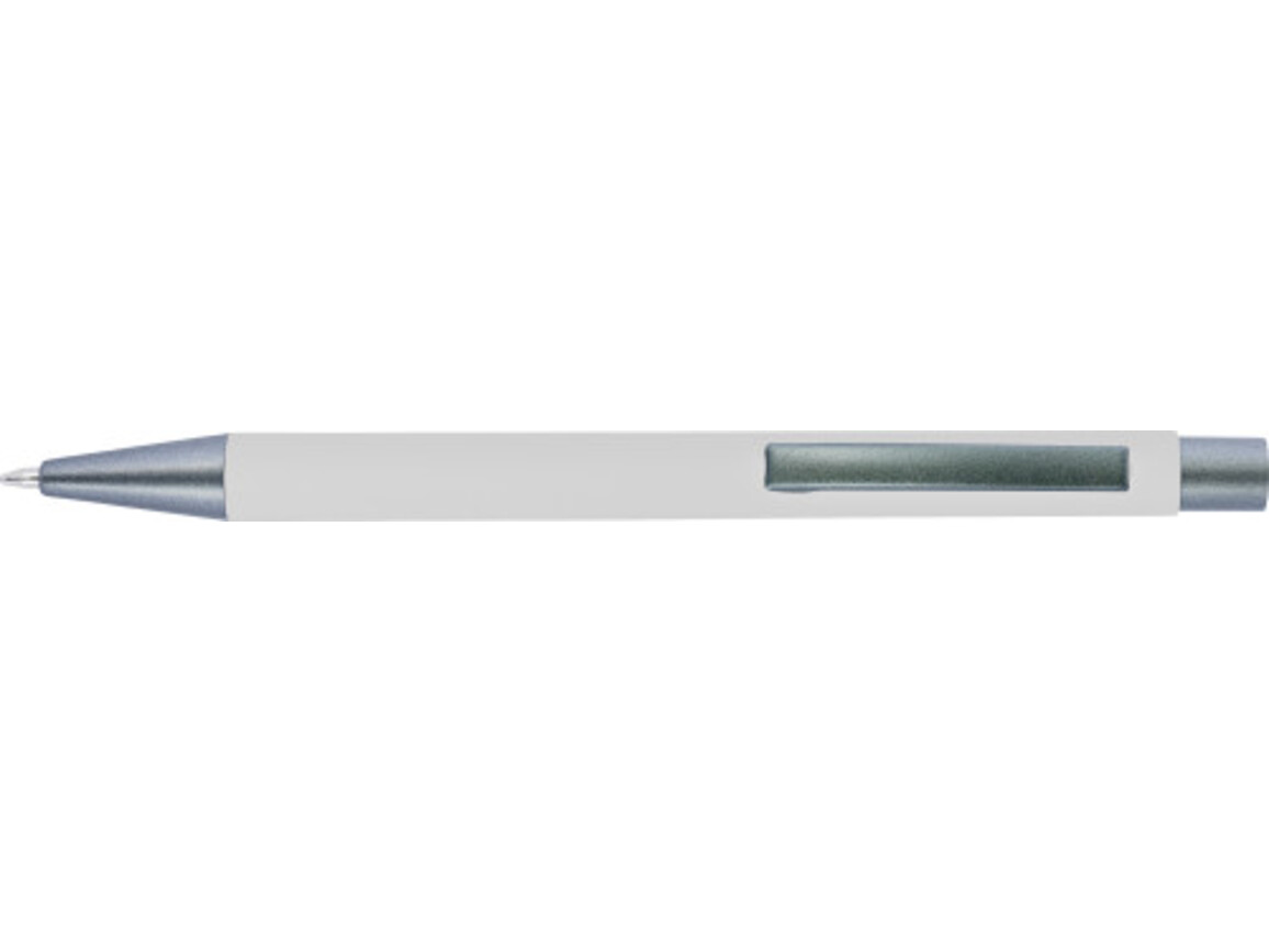 Kugelschreiber mit Softtouch-Oberfläche und Glanzgravur Emmett – Weiß bedrucken, Art.-Nr. 002999999_8298