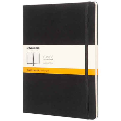 Moleskine Classic Hardcover Notizbuch XL – liniert, schwarz bedrucken, Art.-Nr. 10715200