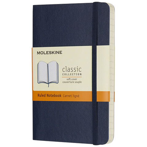 Moleskine Classic Softcover Notizbuch Taschenformat – liniert, saphir bedrucken, Art.-Nr. 10715709