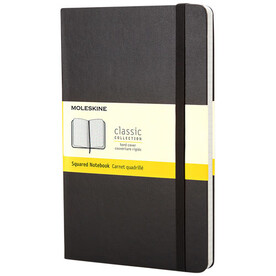 Moleskine Classic Hardcover Notizbuch Taschenformat – kariert, schwarz bedrucken, Art.-Nr. 10717500