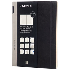 Moleskine Pro Softcover Notizbuch XL – liniert, schwarz bedrucken, Art.-Nr. 10734800