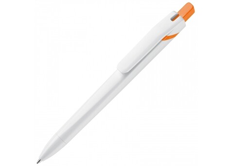 Kugelschreiber SpaceLab - Weiss / Orange bedrucken, Art.-Nr. LT80100-N0126