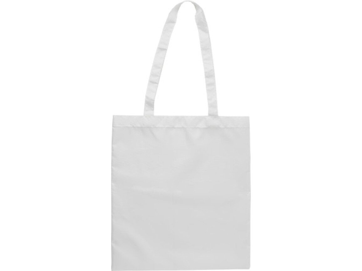 Einkaufstasche 'Peaches' aus RPET-Polyester – Weiß bedrucken, Art.-Nr. 002999999_9262