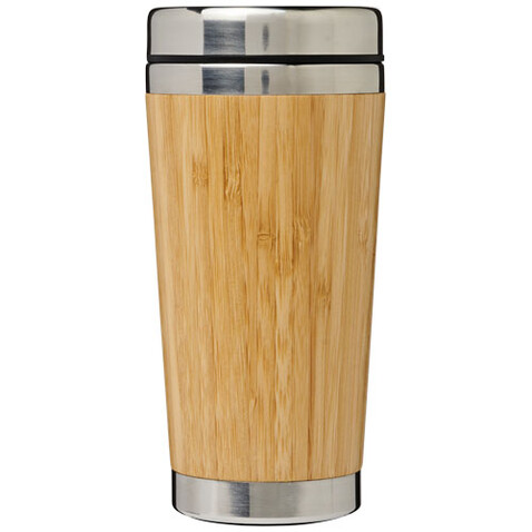 Bambus 450 ml Becher mit Bambus-Außenseite, braun bedrucken, Art.-Nr. 10063636