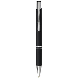 Moneta Soft Touch Druckkugelschreiber (schwarze Mine), schwarz bedrucken, Art.-Nr. 10743700
