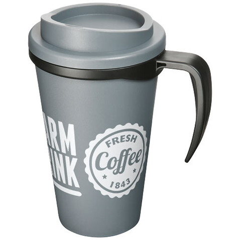 Americano® Grande 350 ml Isolierbecher, grau, schwarz bedrucken, Art.-Nr. 21000428 Americano® Grande 350 ml Isolierbecher, grau, schwarz bedrucken, Art.-Nr. 21000428