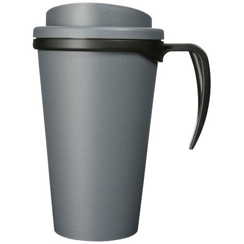 Americano® Grande 350 ml Isolierbecher, grau, schwarz bedrucken, Art.-Nr. 21000428 Americano® Grande 350 ml Isolierbecher, grau, schwarz bedrucken, Art.-Nr. 21000428