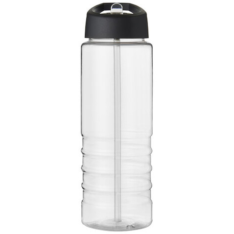 H2O Active® Treble 750 ml Sportflasche mit Ausgussdeckel, transparent, schwarz bedrucken, Art.-Nr. 21087700