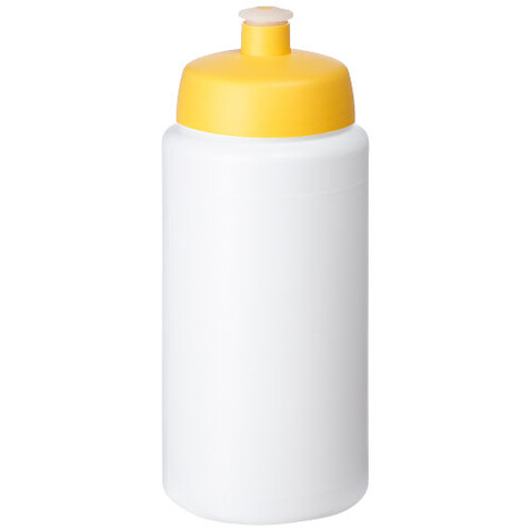 Baseline® Plus grip 500 ml Sportflasche mit Sportdeckel, weiss, gelb bedrucken, Art.-Nr. 21068710 Baseline® Plus grip 500 ml Sportflasche mit Sportdeckel, weiss, gelb bedrucken, Art.-Nr. 21068710