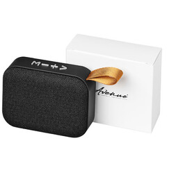 Fashion Stoff Bluetooth®-Lautsprecher, schwarz bedrucken, Art.-Nr. 12413300