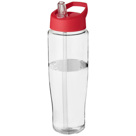 H2O Active® Tempo 700 ml Sportflasche mit Ausgussdeckel, transparent, rot bedrucken, Art.-Nr. 21004425