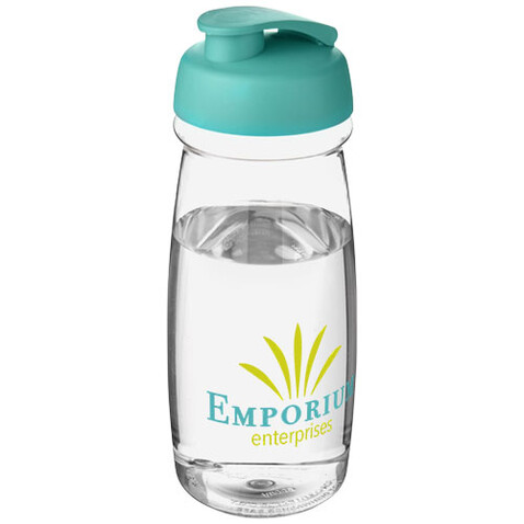 H2O Active® Pulse 600 ml Sportflasche mit Klappdeckel, transparent, aquablau bedrucken, Art.-Nr. 21005420 H2O Active® Pulse 600 ml Sportflasche mit Klappdeckel, transparent, aquablau bedrucken, Art.-Nr. 21005420