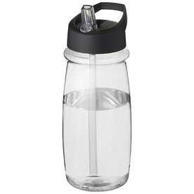 H2O Active® Pulse 600 ml Sportflasche mit Ausgussdeckel, transparent, schwarz bedrucken, Art.-Nr. 21088200