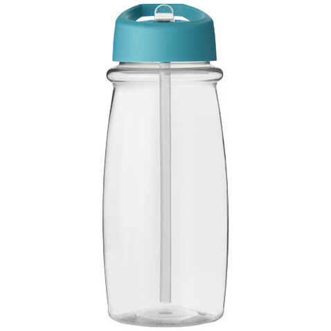 H2O Active® Pulse 600 ml Sportflasche mit Ausgussdeckel, transparent, aquablau bedrucken, Art.-Nr. 21088213
