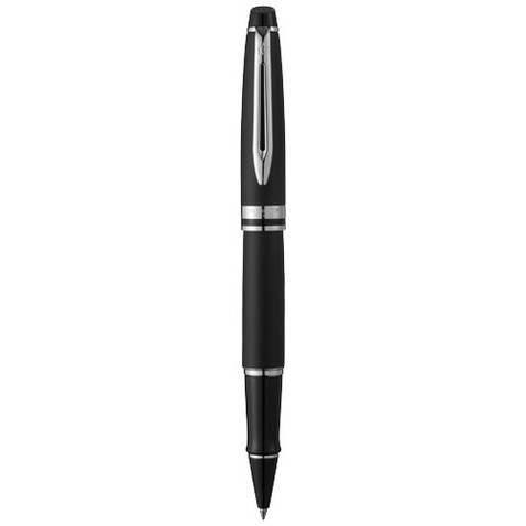 Waterman Expert Tintenroller (schwarze Mine), schwarz, silber bedrucken, Art.-Nr. 10650605