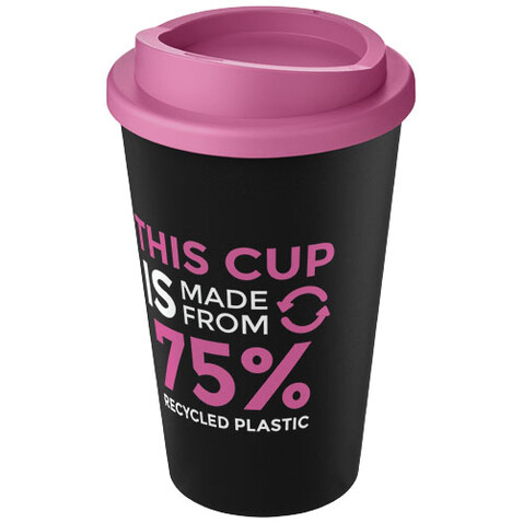 Americano® Eco 350 ml recycelter Becher, schwarz, rosa bedrucken, Art.-Nr. 21042204 Americano® Eco 350 ml recycelter Becher, schwarz, rosa bedrucken, Art.-Nr. 21042204
