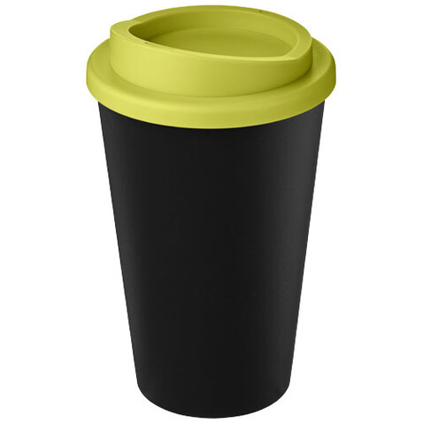 Americano® Eco 350 ml recycelter Becher, schwarz, limone bedrucken, Art.-Nr. 21042209