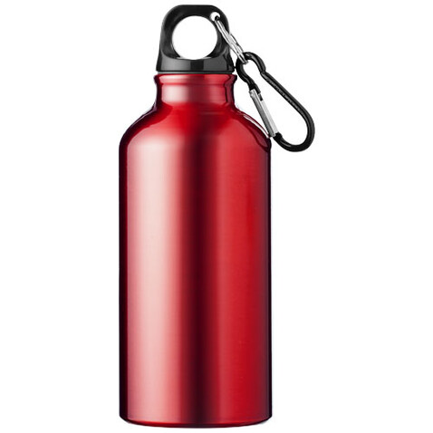 Oregon 400 ml Aluminium Trinkflasche mit Karabinerhaken, rot bedrucken, Art.-Nr. 10000205