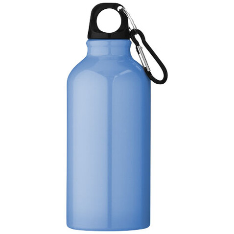 Oregon 400 ml Aluminium Trinkflasche mit Karabinerhaken, hellblau bedrucken, Art.-Nr. 10000209