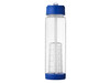 Tutti frutti 740 ml Tritan™ Sportflasche mit Fruchtsieb, transparent, blau bedrucken, Art.-Nr. 10031400
