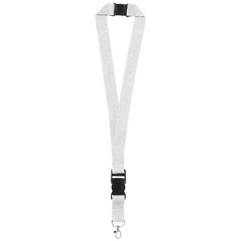 Yogi Lanyard mit Sicherheitsverschluss, weiss bedrucken, Art.-Nr. 19544972