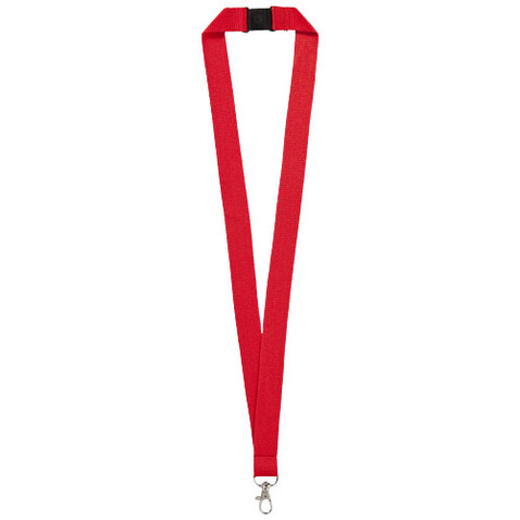 Lago Lanyard mit Sicherheitsverschluss, rot bedrucken, Art.-Nr. 10219303