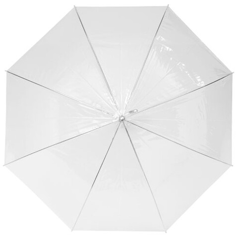Kate durchsichtiger 23&quot; Automatikregenschirm, transparent weiss bedrucken, Art.-Nr. 10903900